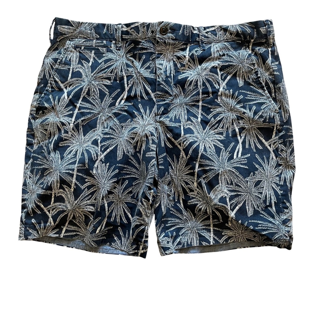 Gap For Good Mens Navy Blue White Palm Tree Tropical Chino Shorts Size‎ 38
